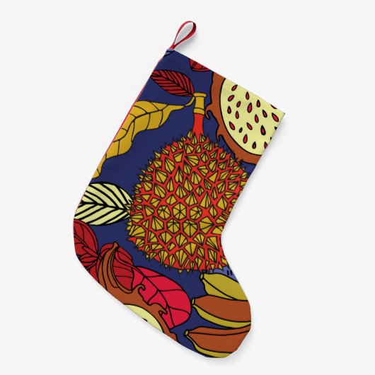 エキゾチックな熱帯性の果物のミックス。明るいフローラ スモールクリスマスストッキング (正面 (吊り時))