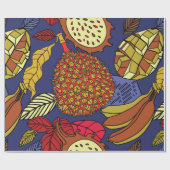 エキゾチックな熱帯性の果物のミックス。明るいフローラ ラッピングペーパー (フラット)