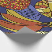 エキゾチックな熱帯性の果物のミックス。明るいフローラ ラッピングペーパー (角)