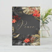 エキゾチックな熱帯紅葉ピースホリデーグリーティング 招待状 (スタンド正面)