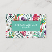 エキゾチックな熱帯花と葉のパターン