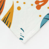 エキゾチックな熱帯鳥と緑豊かな葉鳥のパターン フリースブランケット (角)