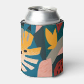 エキゾチックな熱帯、幾何学的ヴィンテージデザイン 缶クーラー (缶正面)