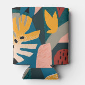 エキゾチックな熱帯、幾何学的ヴィンテージデザイン 缶クーラー (裏面)