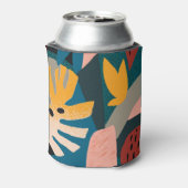 エキゾチックな熱帯、幾何学的ヴィンテージデザイン 缶クーラー (缶裏面)