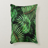 エキゾチックな熱帯、水の色のパームのパターン。 アクセントクッション (正面(垂直))