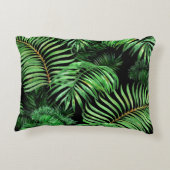 エキゾチックな熱帯、水の色のパームのパターン。 アクセントクッション (裏面)
