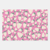 エキゾチックな白いちご甘いカラフル果物 ラッピングペーパーシート (正面)