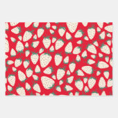 エキゾチックな白いちご甘いカラフル果物 ラッピングペーパーシート (正面)