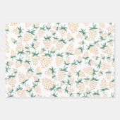 エキゾチックな白いちご甘いカラフル果物 ラッピングペーパーシート (正面2)