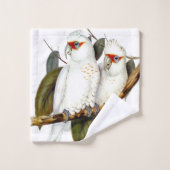 エキゾチックな白いオウム バスタオルセット (ウォッシュタオル)