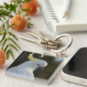 エキゾチックな白いコカトゥー キーホルダー (正面右)