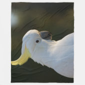 エキゾチックな白いコカトゥー フリースブランケット (正面)