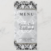 エキゾチックな白とグレーのジオメトリックパター結婚ンのメニュー メニュー (正面/裏面)
