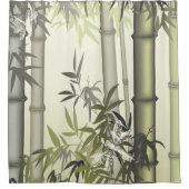 エキゾチックな竹とトンボ シャワーカーテン (正面)
