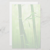 エキゾチックな竹茎と緑の黄色の背景 便箋 (正面/裏面)