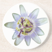 エキゾチックな紫色のパッションフラワーサンドストーンコースター