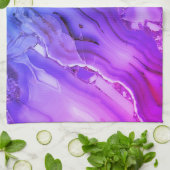 エキゾチックな紫色の大理石 キッチンタオル (折り畳み)