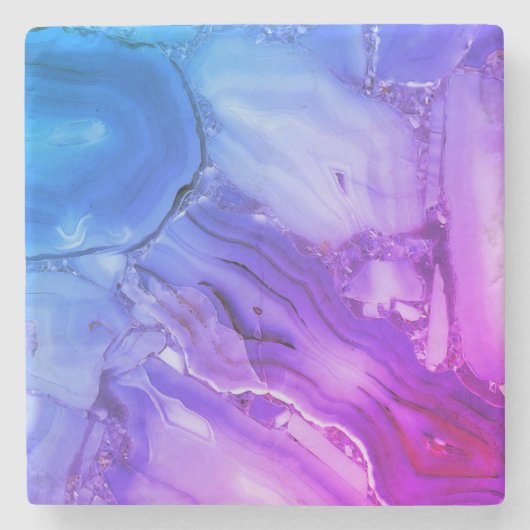 エキゾチックな紫色の大理石 ストーンコースター (正面)