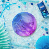 エキゾチックな紫色の大理石 ペーパープレート (パーティー)