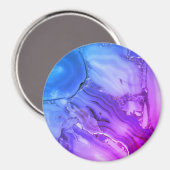 エキゾチックな紫色の大理石 マグネット (正面/裏面)