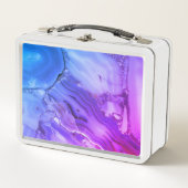 エキゾチックな紫色の大理石 メタルランチボックス (正面)