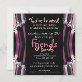 エキゾチックな紫色の女の子の私室のパーティの招待状 招待状 (裏面)