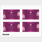 エキゾチックな紫色の製品ラベルピンクのハワイの花 長方形シール (シート)