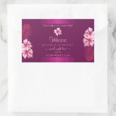 エキゾチックな紫色の製品ラベルピンクのハワイの花 長方形シール (バッグ)