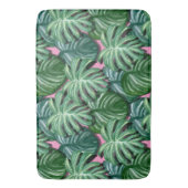 エキゾチックな緑の熱帯葉パターン バスマット (正面縦)