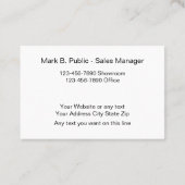 エキゾチックな自動車ディーラーのスポーツ・カー 名刺 (裏面)