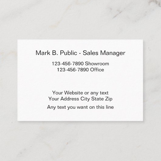 エキゾチックな自動車ディーラーのスポーツ・カー 名刺 (裏面)