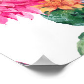 エキゾチックな自然ヴィンテージ水の色のシームレスなパターン ポスター (角)