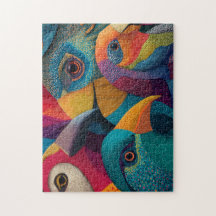 エキゾチックな色とパターン（の模様が）ある鳥4羽