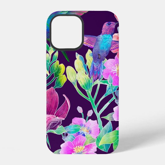 エキゾチックな花と鳥 iPhoneケース (裏面)