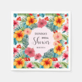 エキゾチックな花のハワイアン ブライダルシャワー スタンダードカクテルナプキン (正面)