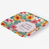 エキゾチックな花のハワイアン ブライダルシャワー ペーパープレート (傾斜あり)