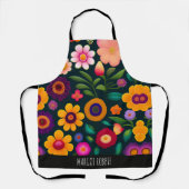 エキゾチックな花のパタカラフルーン エプロン (正面)