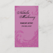 エキゾチックな花のメーキャップアーティストの名刺 名刺 (裏面)