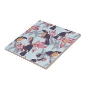 エキゾチックな花を持つトゥーカン タイル (側面)