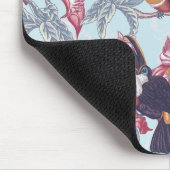 エキゾチックな花を持つトゥーカン マウスパッド (コーナー)