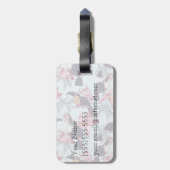 エキゾチックな花を持つトゥーカン|モノグラム ラゲッジタグ (裏面縦)