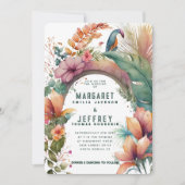 エキゾチックな花アーチトロピカルサマーシック結婚ズ 招待状 (正面)