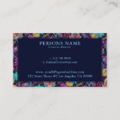 エキゾチックな花パターンガラス – ビーズテクスチャ 名刺 (裏面)