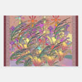 エキゾチックな花園の贈り物 ラッピングペーパーシート (正面3)