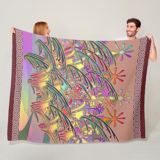 エキゾチックな花園 フリースブランケット (インサイチュ)