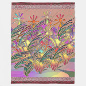 エキゾチックな花園 フリースブランケット (正面)