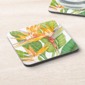 エキゾチックな花水彩 コースター (左側)