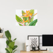 エキゾチックな花水彩 ポスター (ホームオフィス)