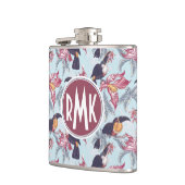 エキゾチックな花|のモノグラムとのToucans フラスク (左)